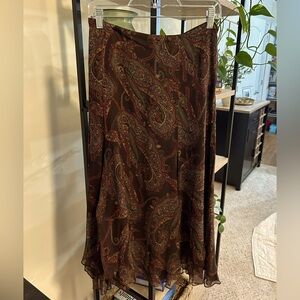 Ralph Lauren Paisley Brown Skirt